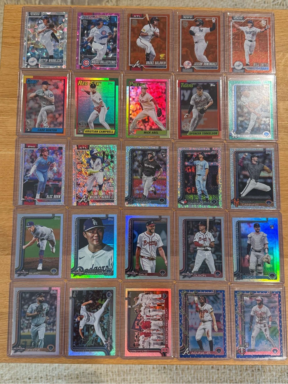 Lot Of 25 Topps Baseball Diamante, Rainbow Foil, Sandglitter, And Holiday Foil